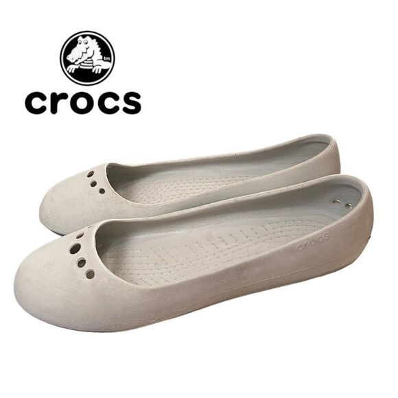 CROCS Prima Ballerina Slip-on Grey Ballet Flats 11 - Picture 1 of 7